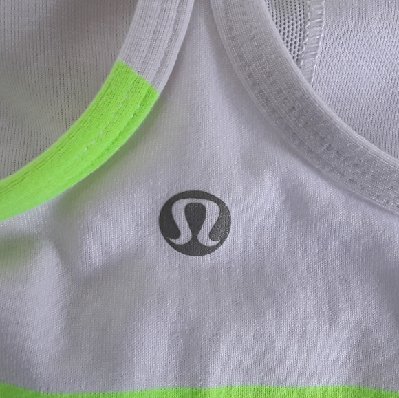 Lululemon Power Y Tank White Stripe Zippy Green - Picture 8 of 10